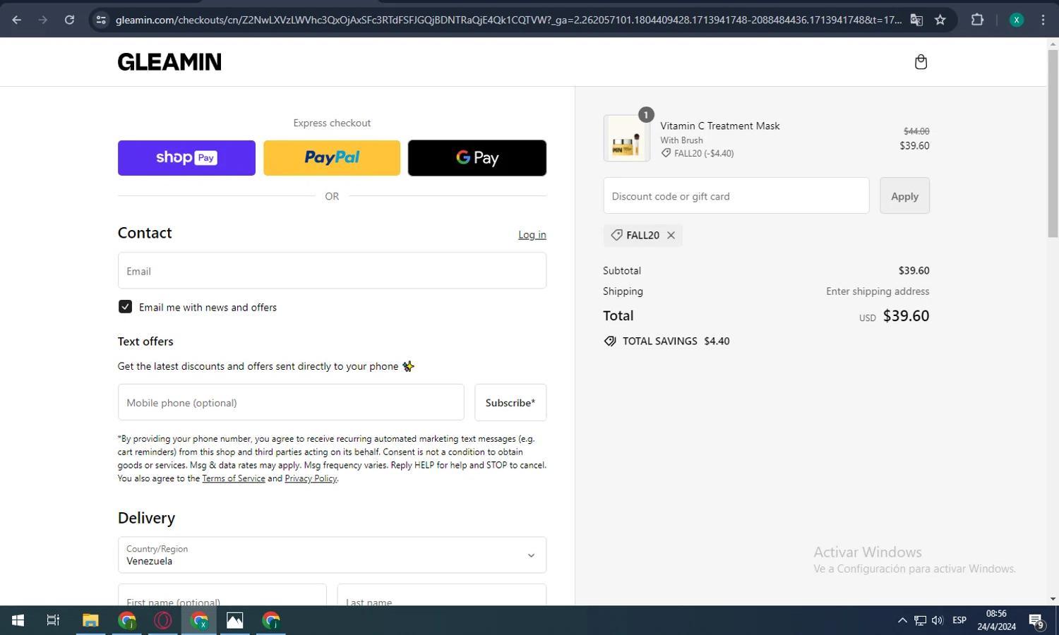 How to apply Gleamin coupon code